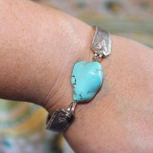 Turquoise spoon bracelet